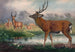 Le cerf de Mandchourie - Joseph Wolf — widok dzieła