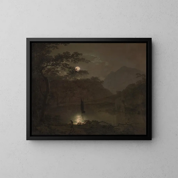 Jezioro w świetle księżyca - Joseph Wright de Derby — oprawiony obraz na ścianie