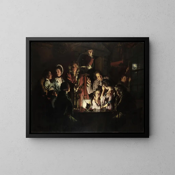 Eksperyment na ptaku w pompie powietrza - Joseph Wright de Derby — oprawiony obraz na ścianie