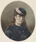 Portret młodej kobiety w kapeluszu z woalką - Joseph de Groot — widok dzieła