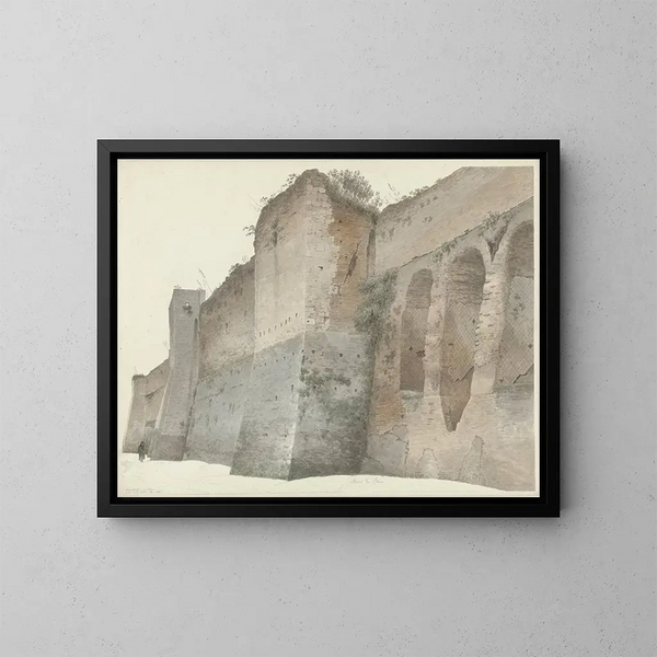 Le mur aurélien à Rome - Josephus Augustus Knip — oprawiony obraz na ścianie
