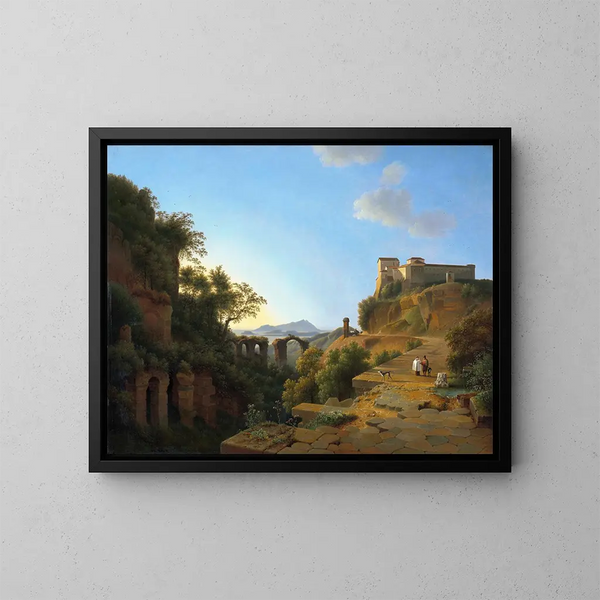 Zatoka Neapolu z wyspą Ischia w tle - Josephus Augustus Knip — oprawiony obraz na ścianie