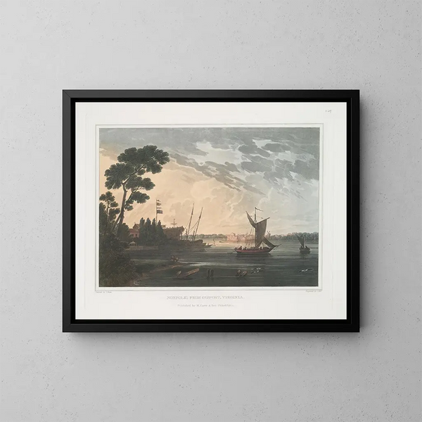 Norfolk od Gosport, Wirginia - Joshua Shaw — oprawiony obraz na ścianie