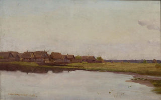 Jozef Chelmonski - Village at waterside.webp
