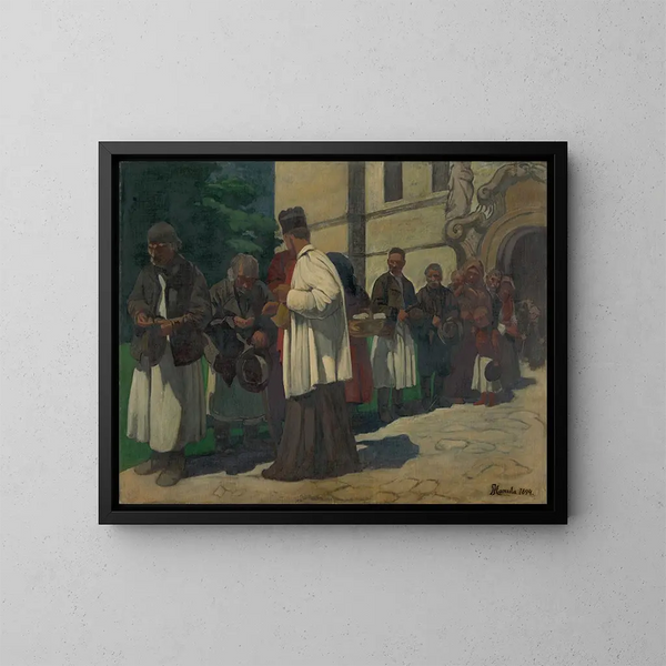 Aumône - Jozef Hanula — oprawiony obraz na ścianie