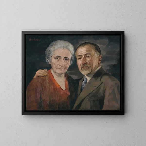 L'artysta z żoną - Jozef Hanula — oprawiony obraz na ścianie
