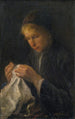Kobieta szyjąca - Jozef Israëls — widok dzieła