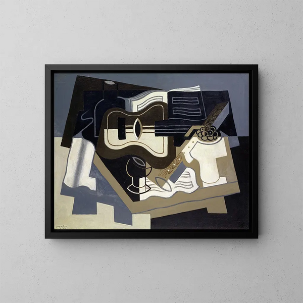 Gitary i klarnetu - Juan Gris — oprawiony obraz na ścianie