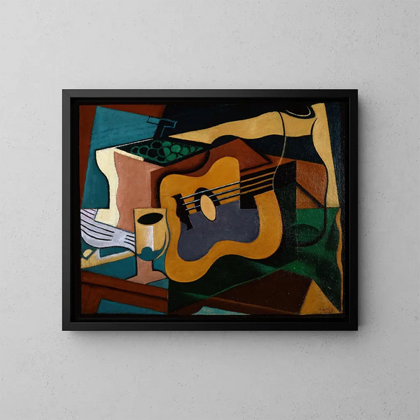 martwa natura z gitarą - Juan Gris — oprawiony obraz na ścianie