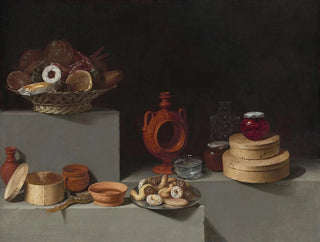Juan van der Hamen y Len - Still Life with Sweets and Pottery.webp