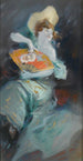 Portret damy - Jules Chéret — widok dzieła