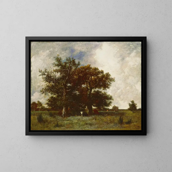 Dęby Fontainebleau - Jules Dupré — oprawiony obraz na ścianie