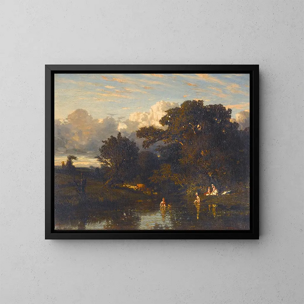 Les Baigneuses - Jules Dupré — oprawiony obraz na ścianie