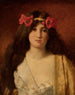 Młoda piękność z koroną maków - Jules Frédéric Ballavoine — widok dzieła