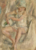 Kobieta w turbanie z różą - Jules Pascin — widok dzieła