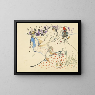 Kobieta z psem i nagą - Jules Pascin — oprawiony obraz na ścianie