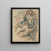 Kobieta pisząca - Jules Pascin — oprawiony obraz na ścianie