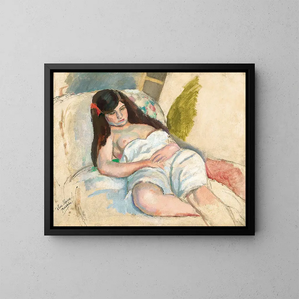 Rozłożona kobieta - Jules Pascin — oprawiony obraz na ścianie