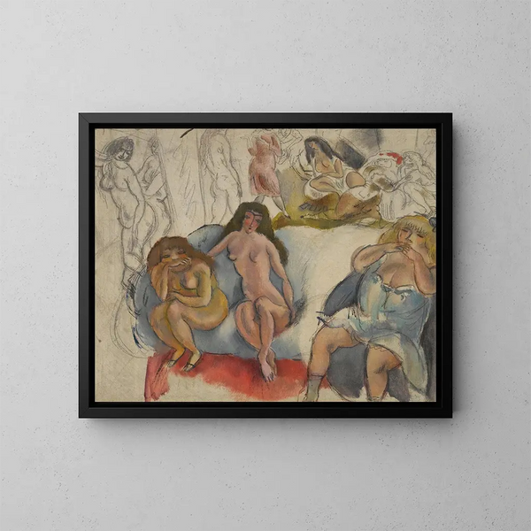 Kobiety eleganckie - Jules Pascin — oprawiony obraz na ścianie