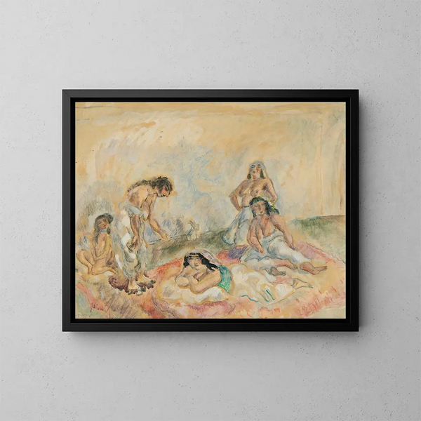Kobiety w salonie - Jules Pascin — oprawiony obraz na ścianie
