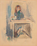Hermine David, la robe bleue - Jules Pascin — widok dzieła