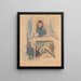 Hermine David, la robe bleue - Jules Pascin — oprawiony obraz na ścianie