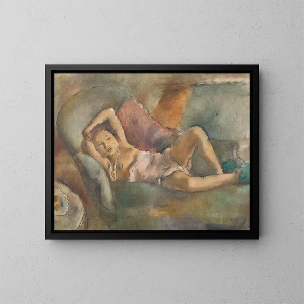 La fille endormie - Jules Pascin — oprawiony obraz na ścianie
