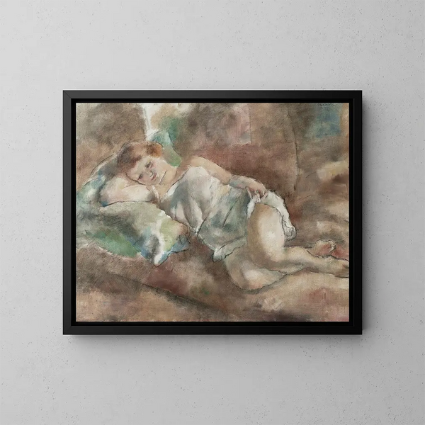 Le repos du modèle - Jules Pascin — oprawiony obraz na ścianie