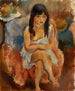 Siedząca postać Młoda dziewczyna siedząca - Jules Pascin — widok dzieła