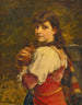 Młoda kobieta z wiewiórką - Jules Salles-Wagner — widok dzieła