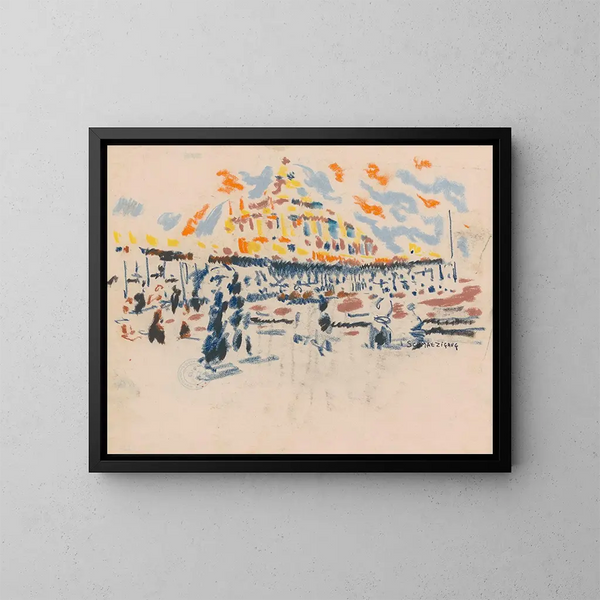 Scheveningen - Jules Schmalzigaug — oprawiony obraz na ścianie