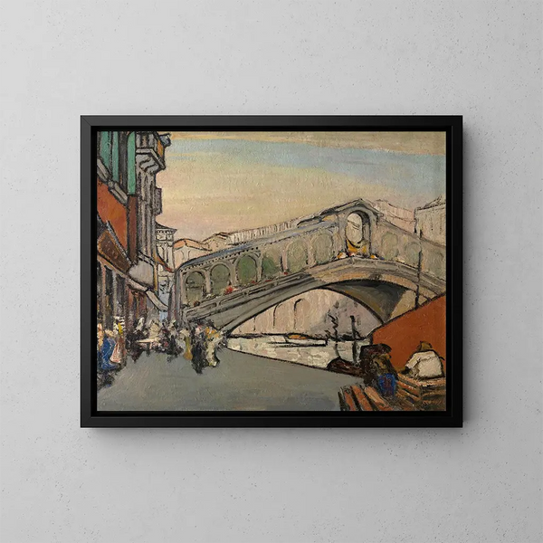 Most Rialto w Wenecji - Jules Schmalzigaug — oprawiony obraz na ścianie