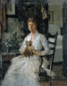 Portret damy z psem Anna Baker Weir - Julian Alden Weir — widok dzieła