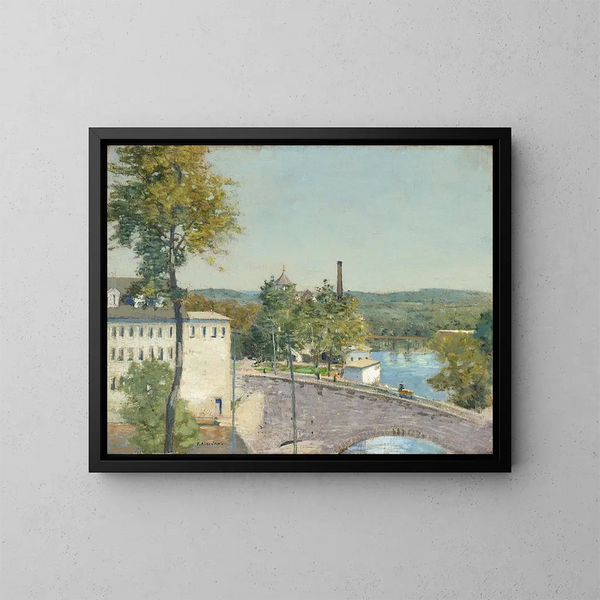 Moulins de la US Thread Company, Willimantic, Connecticut - Julian Alden Weir — oprawiony obraz na ścianie