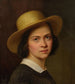 autoportret z kapeluszem słomkowym - Julie Wilhelmine Hagen-Schwarz — widok dzieła