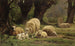 Moutons paissant dans une clairière boisée - Juliette Peyrol-Bonheur — widok dzieła