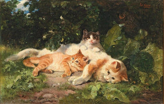Julius Adam the elder - Cat with her Kittens.webp