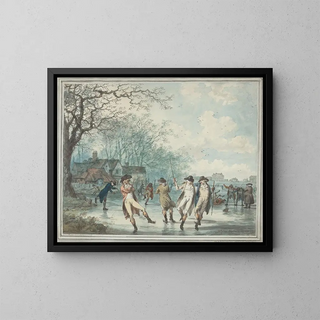 Julius Caesar Ibbetson - Skaters on the Serpentine in Hyde Park.webp