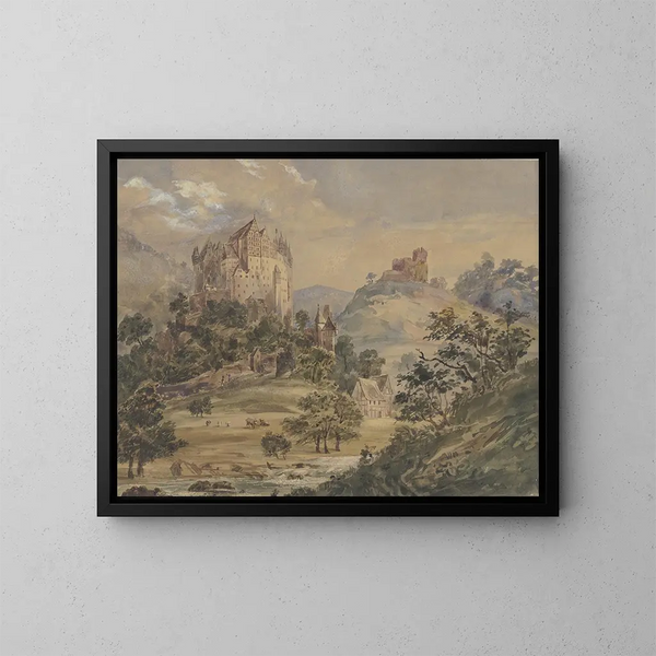 Château d'Eltz sur la Moselle - Julius Hübner — oprawiony obraz na ścianie