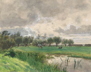 Julius Jacobus van de Sande Bakhuyzen - Koe grazend in een weide.webp