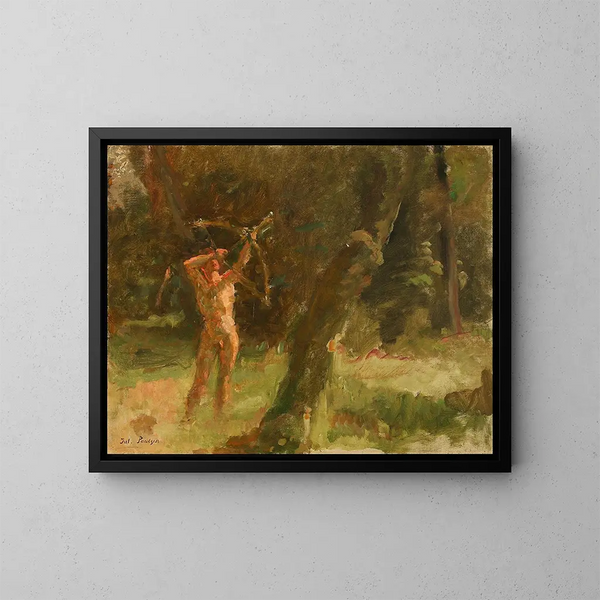 Le tireur - Julius Paulsen — oprawiony obraz na ścianie