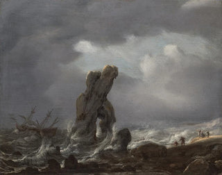 Julius Porcellis - Ships in distress off a rocky coast.webp