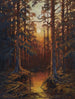 Zachód słońca w lesie - Julius Sergius Klever — widok dzieła