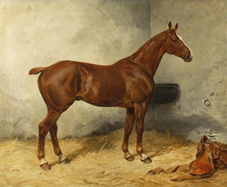 Julius von Blaas - A Horse in a Stable.webp
