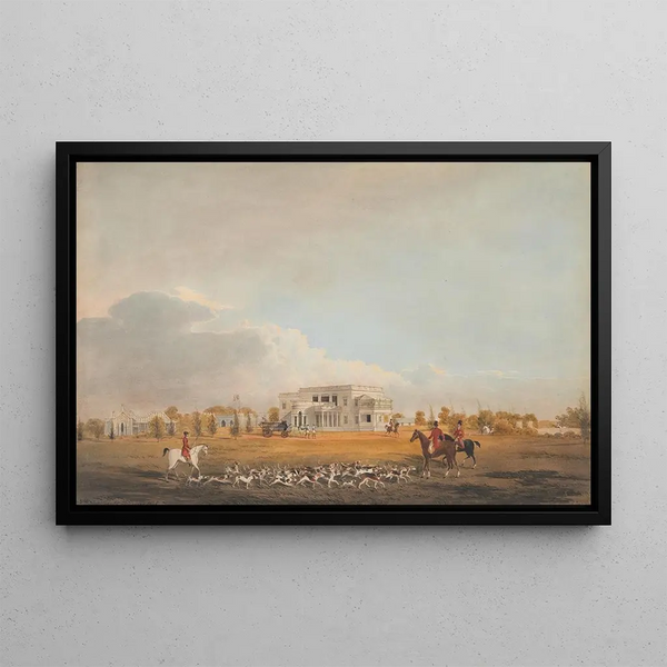 Justinian Gantz - The Ootacamund Hunt Meeting at Mr Chalmers House at Gindy Madras 1845.webp