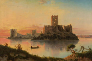 Jzef Marszewski - Ruins of the Trakai Island Castle at sunset.webp