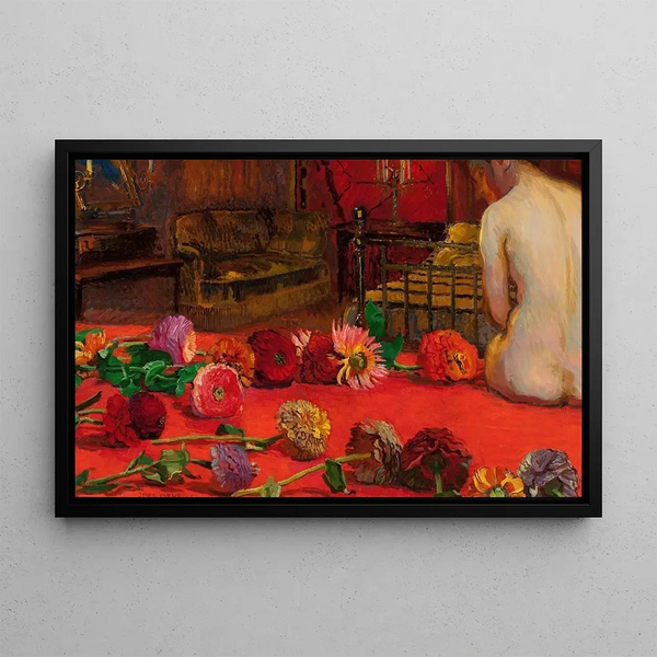 Zinnias - Józef Mehoffer — oprawiony obraz na ścianie