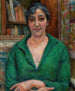 portret kobiety w zielonym swetrze - Józef Pankiewicz — widok dzieła