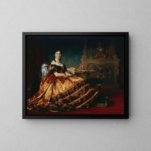 Portret Emilii Wodkowskiej - Józef Simmler — oprawiony obraz na ścianie