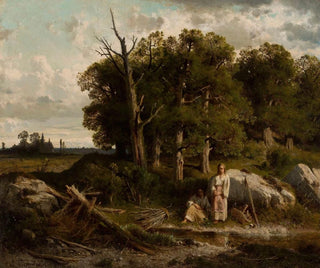 Las dębów - Józef Szermentowski — widok dzieła